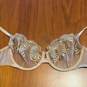 Gold Lace Underwire Bra
